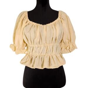 BAEVELY Cropped Milkmaid Top, Size Large